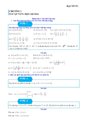 Chuyên đề Bài tập tổng hợp Chương I - Đại số 10
