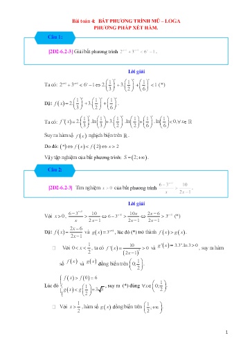 Chuyên đề Bất phương trình mũ và logarit - Đại số 12