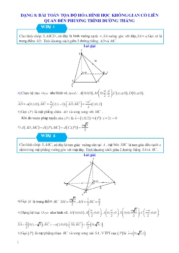 Chuyên đề Giải bài toán tọa độ hóa hình học không gian có liên quan đến phương trình đường thẳng - Hình học 12