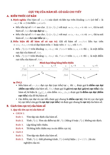 Chuyên đề Tính cực trị của hàm số - Đại số 12