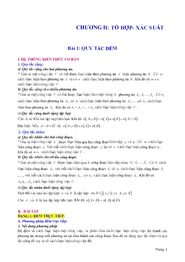 Chuyên đề Tổ hợp, Xác suất, Quy tắc đếm - Đại số 11