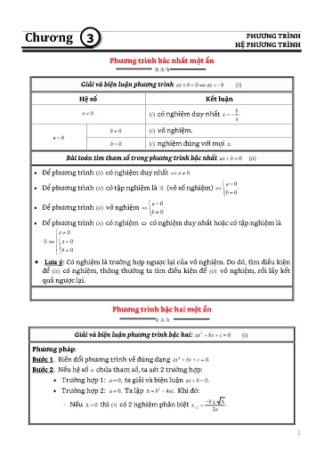 Ôn tập Chuyên đề Toán Đại 10 - Chương 3, Bài 2: Phương trình bậc nhất và phương trình bậc hai_1720662737139