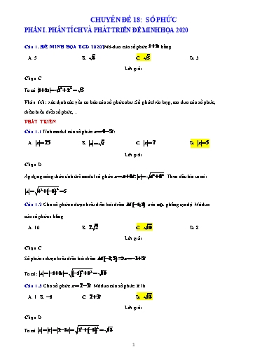 Chuyên đề Ôn thi TN THPT - Chuyên đề 18: Số phức Chuyên đề Ôn thi TN THPT - Chuyên đề 18: Số phức