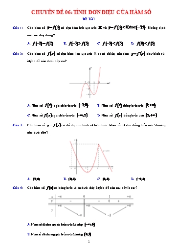 Chuyên đề Ôn thi TN THPT - Chuyên đề 6: Tính đơn điệu của hàm số