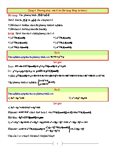 Chuyên đề Phương trình nghiệm nguyên (Phần 2) - Bồi dưỡng HSG Toán 8