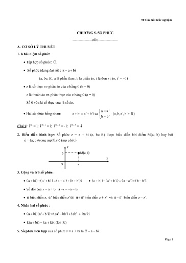 Chuyên đề Số phức môn Toán Lớp 12