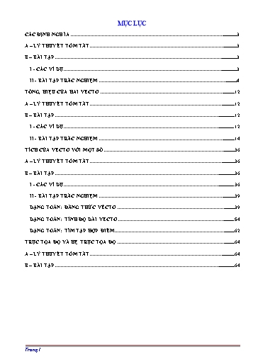 Chuyên đề Vectơ - Toán 12