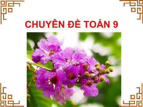 Bài giảng Chuyên đề Hàm số - Toán học 9