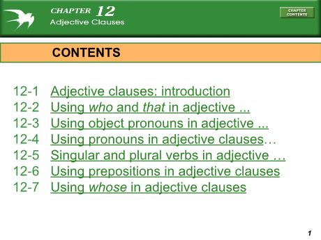 Bài giảng Chuyên đề ngữ pháp tiếng Anh - Chủ đề: Adjective clauses Bài giảng Chuyên đề ngữ pháp tiếng Anh - Chủ đề: Adjective clauses