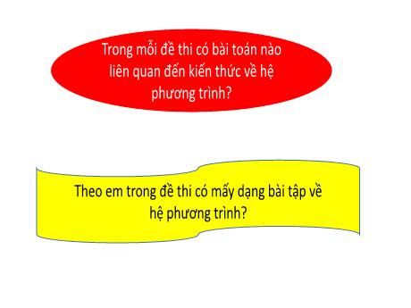 Bài giảng Chuyên đề Toán 9 - Chuyên đề Hệ phương trình