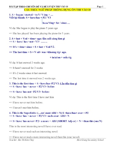 Bài tập theo Chuyên đề và Đề luyện thi vào 10 môn tiếng Anh