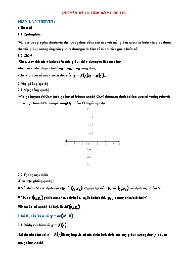 Bộ 19 Chuyên đề Bồi dưỡng HSG Toán 7 - Chuyên đề 10: Hàm số và đồ thị