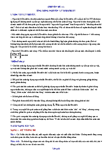 Bộ 19 Chuyên đề Bồi dưỡng HSG Toán 7 - Chuyên đề 16: Ứng dụng nguyên lý Dirichlet