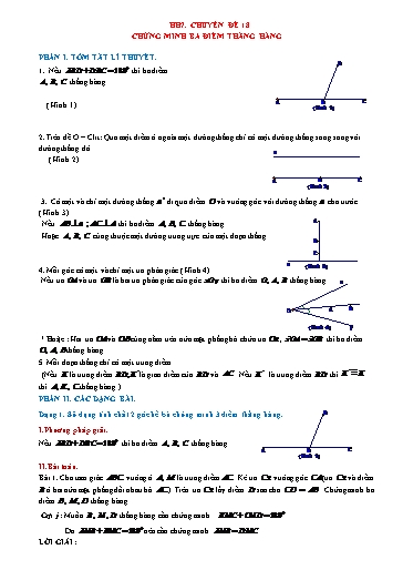 Bộ 19 Chuyên đề Bồi dưỡng HSG Toán 7 - Chuyên đề 18: Ba điểm thẳng hàng