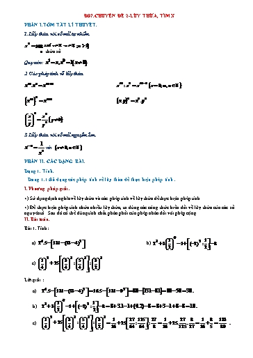 Bộ 19 Chuyên đề Bồi dưỡng HSG Toán 7 - Chuyên đề 2: Lũy thừa, tìm X
