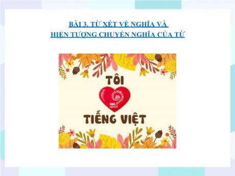 Bộ 48 Bài giảng Chuyên đề Ôn thi vào 10 - Bài 38: Từ xét về nghĩa và hiện tượng chuyển nghĩa của từ - Ngữ văn 9 Bộ 48 Bài giảng Chuyên đề Ôn thi vào 10 - Bài 38: Từ xét về nghĩa và hiện tượng chuyển nghĩa của từ - Ngữ văn 9