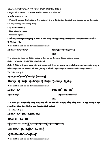 Chuyên đề 3: Phân tích đa thức thành nhân tử - Bồi dưỡng HSG Đại số 8