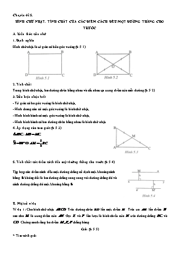 Chuyên đề 5: Hình chữ nhật, tính chất của các điểm cách đều một đường thẳng cho trước - Bồi dưỡng HSG Toán hình 8