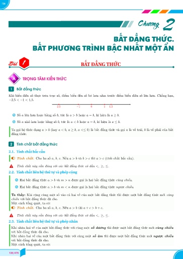 Chuyên đề Bất đẳng thức, bất phương trình bậc nhất một ẩn Toán 9 Chân trời sáng tạo