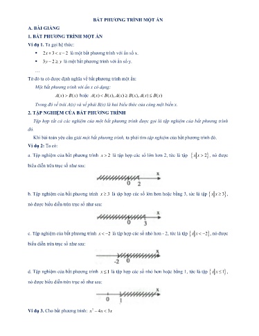 Chuyên đề Bất phương trình một ẩn Toán 8