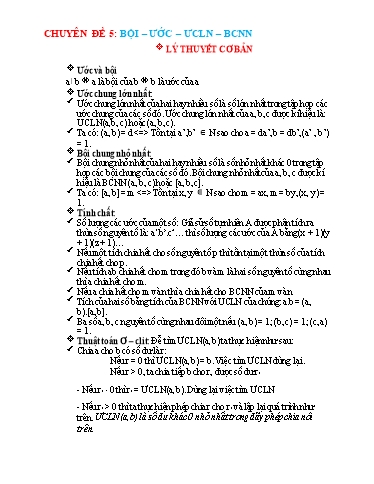 Chuyên đề Bồi dưỡng HSG Toán 6 (KNTT) - Bội, Ước, Bội chung nhỏ nhất, Ước chung lớn nhất