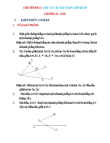 Chuyên đề Bồi dưỡng HSG Toán 6 (KNTT) - Góc và các bài toán liên quan Chuyên đề Bồi dưỡng HSG Toán 6 (KNTT) - Góc và các bài toán liên quan