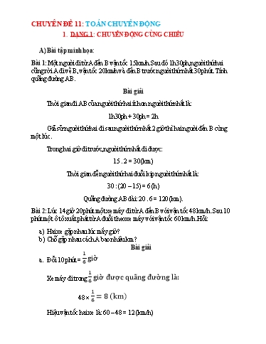 Chuyên đề Bồi dưỡng HSG Toán 6 (KNTT) - Toán chuyển động Chuyên đề Bồi dưỡng HSG Toán 6 (KNTT) - Toán chuyển động