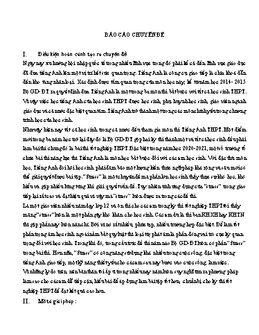 Chuyên đề Các quy tắc đánh trọng âm tiếng Anh THPT
