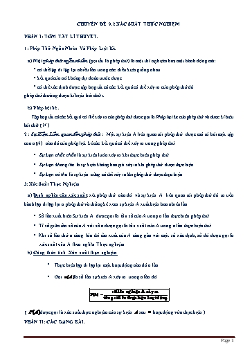 Chuyên đề dạy thêm - Học thêm Chuyên đề Xác suất thực nghiệm Toán 6