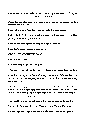 Chuyên đề Giải bài toán bằng cách lập phương trình, hệ phương trình - Bồi dưỡng HSG môn Toán 9