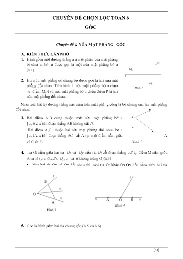 Chuyên đề góc Toán Lớp 6