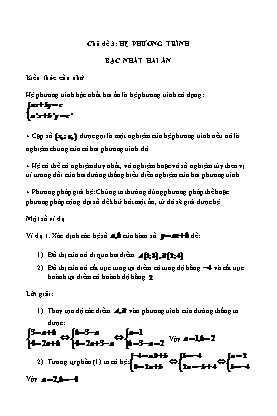 Chuyên đề Hệ phương trình bậc nhất hai ẩn - Bồi dưỡng HSG Toán 9