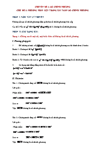 Chuyên đề HSG Toán 6 (Cánh diều) - Chuyên đề 6, Chủ đề 5: Phương pháp kẹp trong bài toán số chính phương