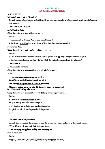 Chuyên đề Ngữ pháp tiếng Anh - Chuyên đề 11: So sánh (Comparison)