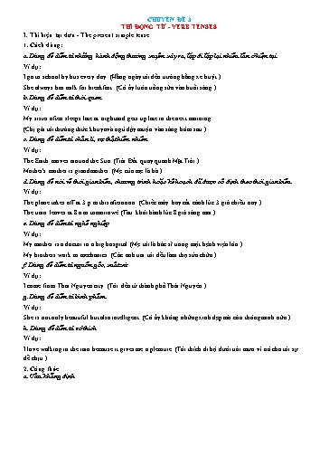 Chuyên đề Ngữ pháp tiếng Anh - Chuyên đề 3: Thì động từ (Verb tenses)
