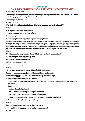 Chuyên đề Ngữ pháp tiếng Anh - Chuyên đề 9: Danh động từ và động từ nguyên mẫu (Gerund and infinitive verb)