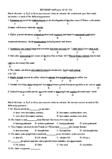 Chuyên đề Ngữ pháp tiếng Anh - Revision 5 (Chuyên đề 18-22)