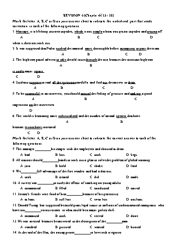 Chuyên đề Ngữ pháp tiếng Anh - Revision 6 (Chuyên đề 23-25)