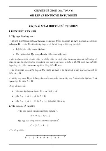 Chuyên đề ôn tập và bổ túc về số tự nhiên Toán 6