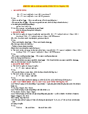 Chuyên đề Ôn thi vào Lớp 10 - Chuyên đề 8: Câu so sánh