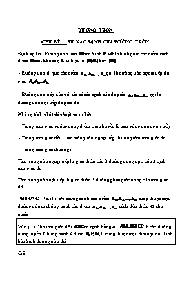 Chuyên đề Ôn thi vào lớp 10 môn Toán - Đường tròn