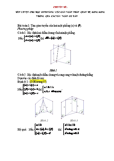 Chuyên đề Rèn luyện cho học sinh năng lực giải toán phần quan hệ song song thông qua các bài toán cơ bản