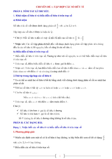 Chuyên đề Tập hợp các số hữu tỉ Toán 7
