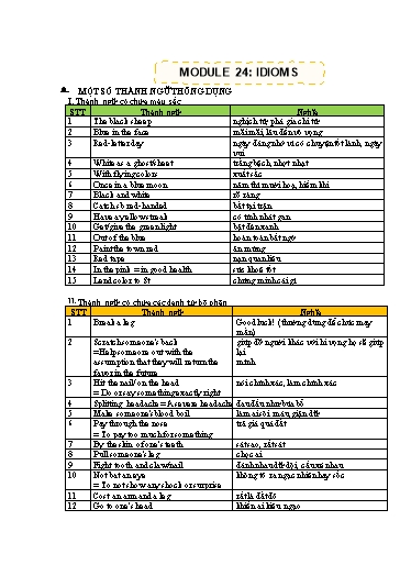 Chuyên đề Thành ngữ trong tiếng Anh