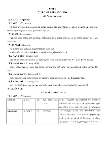 Chuyên đề Tiếng Anh Lớp 9 - Unit 6: Viet Nam then and now