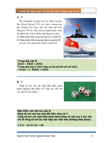 Chuyên đề Toán thực tế cho học sinh Trung học cơ sở