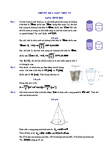 Chuyên đề Toán thực tế Ôn thi vào 10 - Chuyên đề: Dạng toán hình học