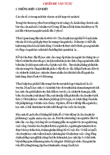 Chuyên đề Văn tự sự Lớp 8