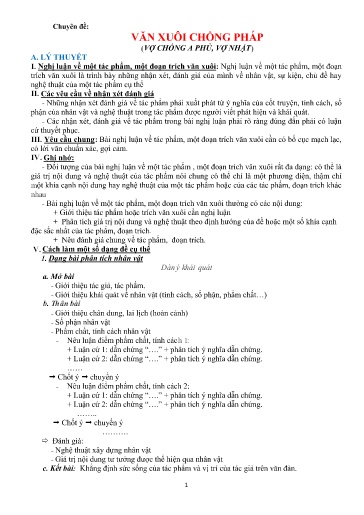 Chuyên đề Văn xuôi chống Pháp - Ngữ Văn Lớp 12