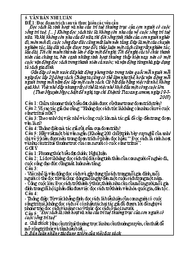 Dạy thêm Ngữ văn 7 (Kết nối tri thức) - Chuyên đề Văn bản nghị luận